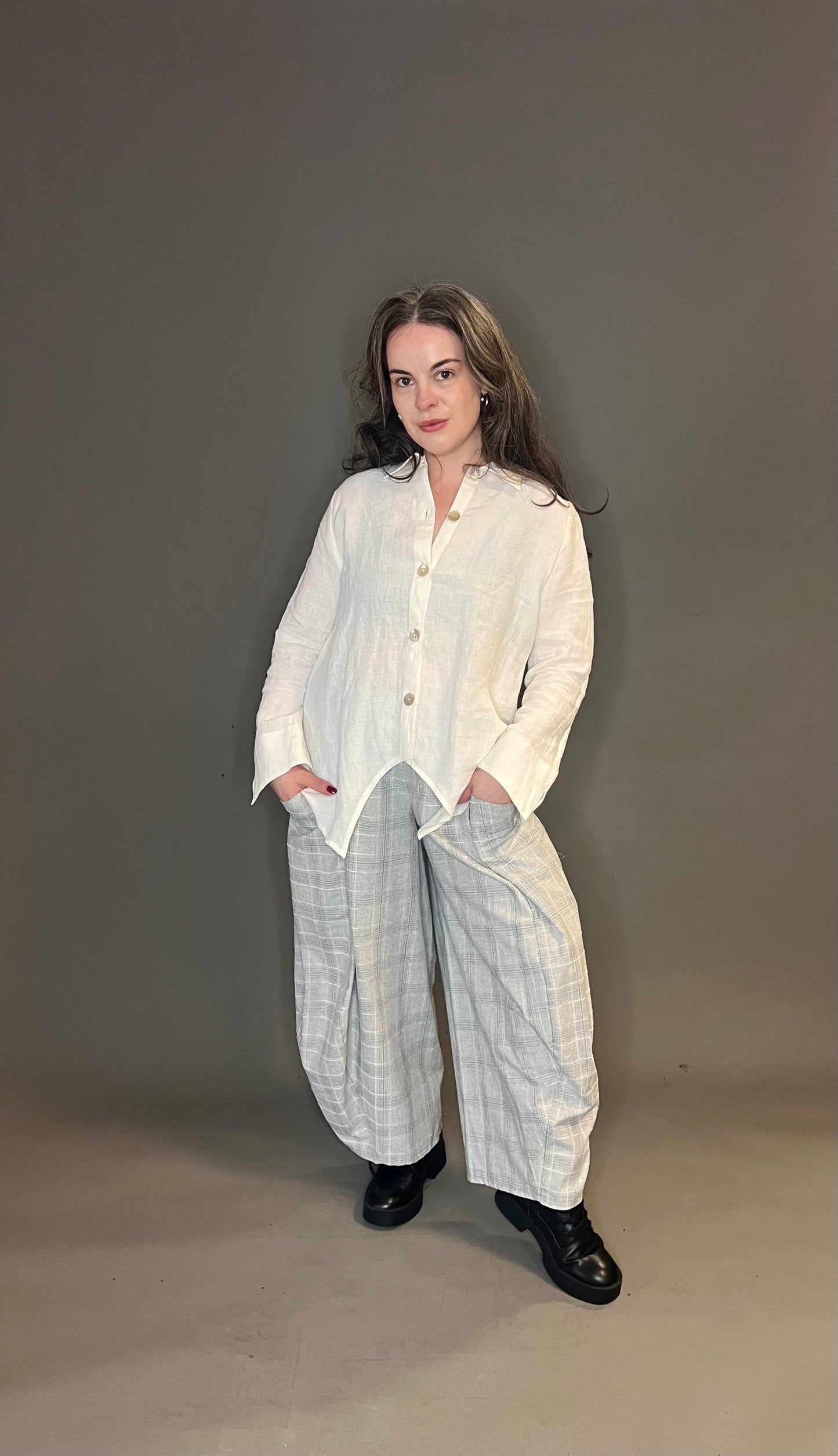 Terry Macey Turin Trousers in Grey Check