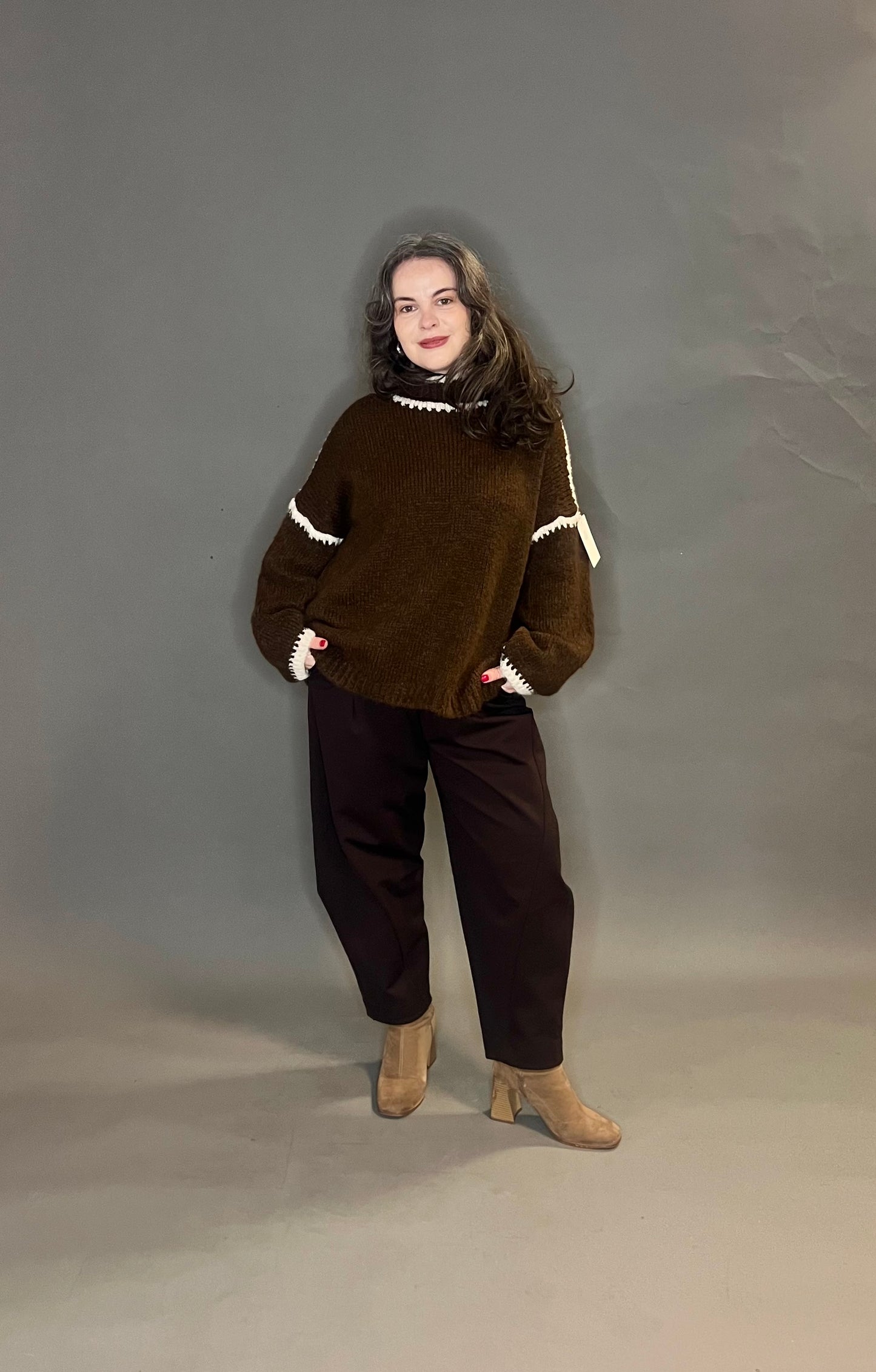 Made In Italy Blanket Stitch Chunky Knit (colour options available)