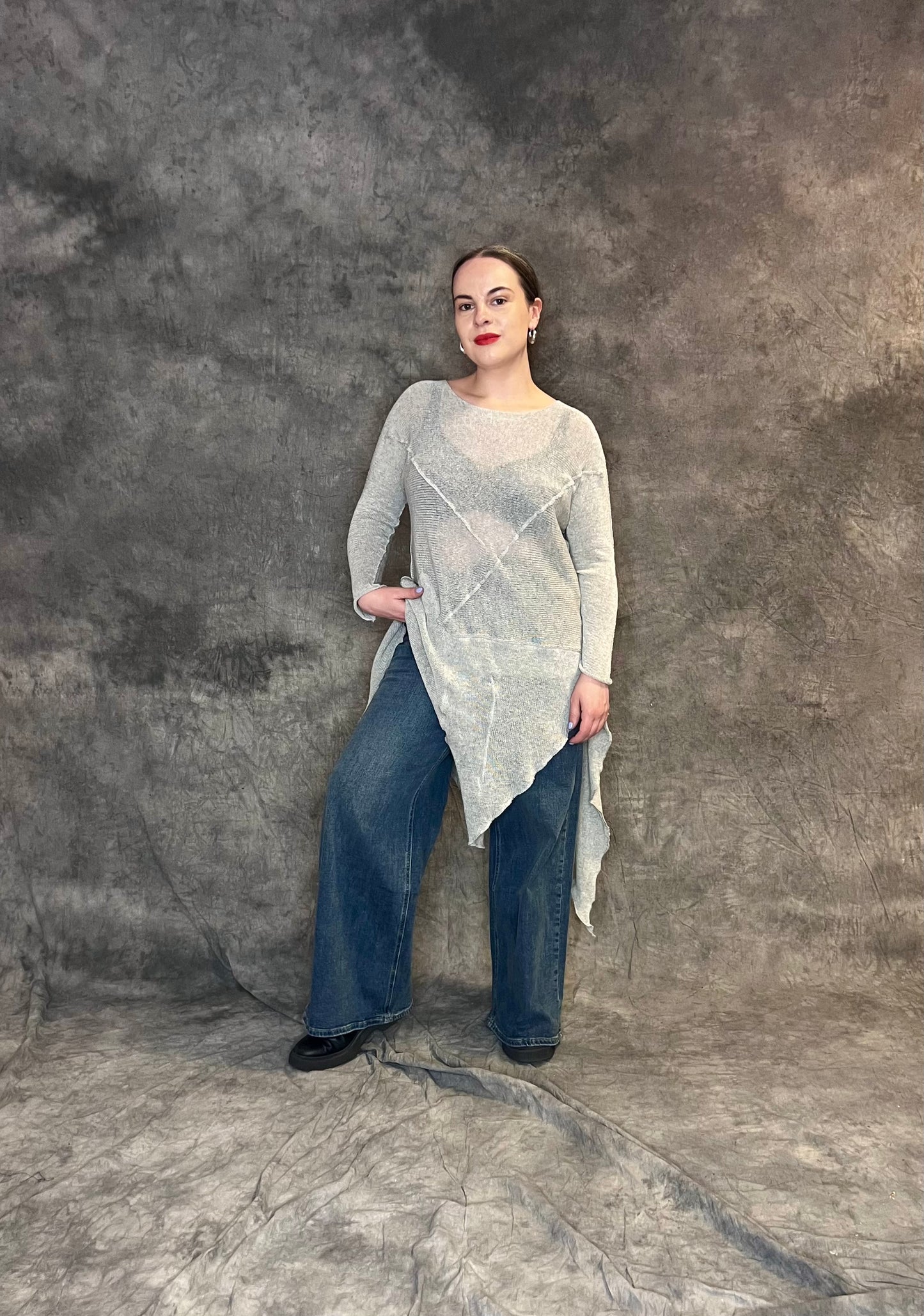 Provocation Uneven Hem Knit Tunic (colour options available)