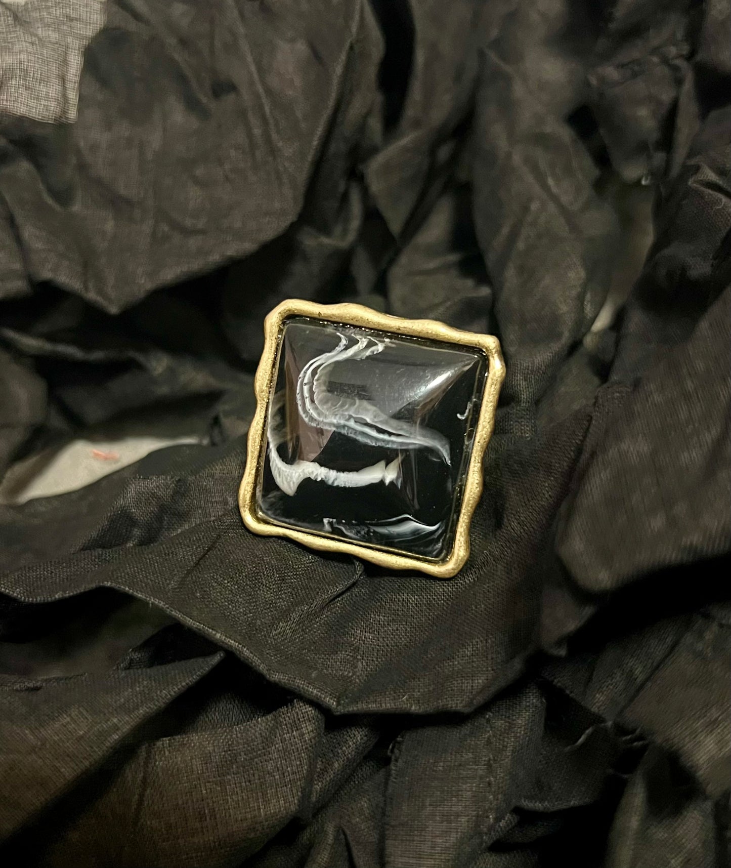 Provocation Large Black Square Ring