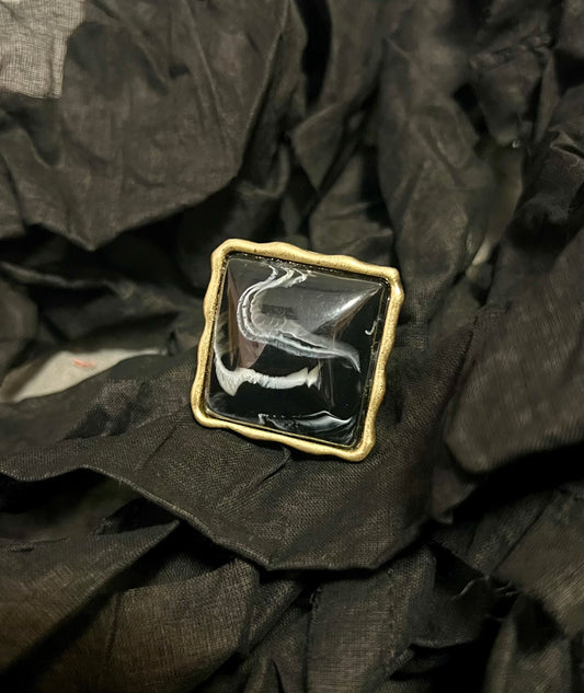 Provocation Large Black Square Ring