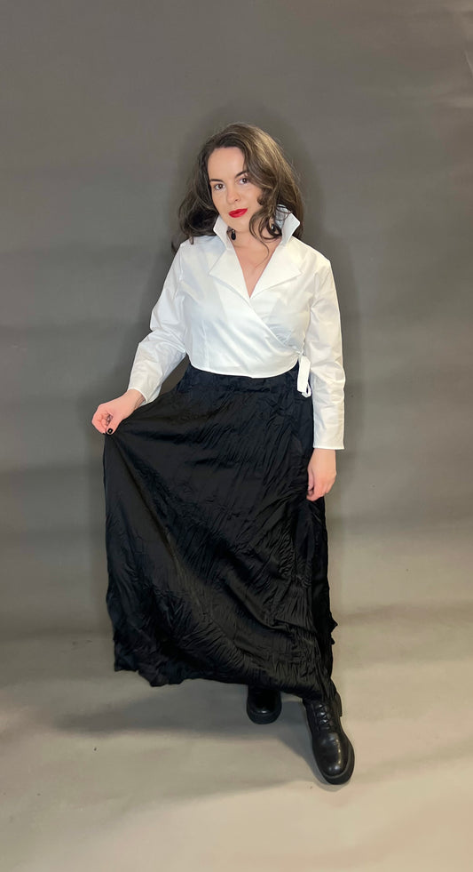 Belle & Bracken Wrap Top in White (Short Length)