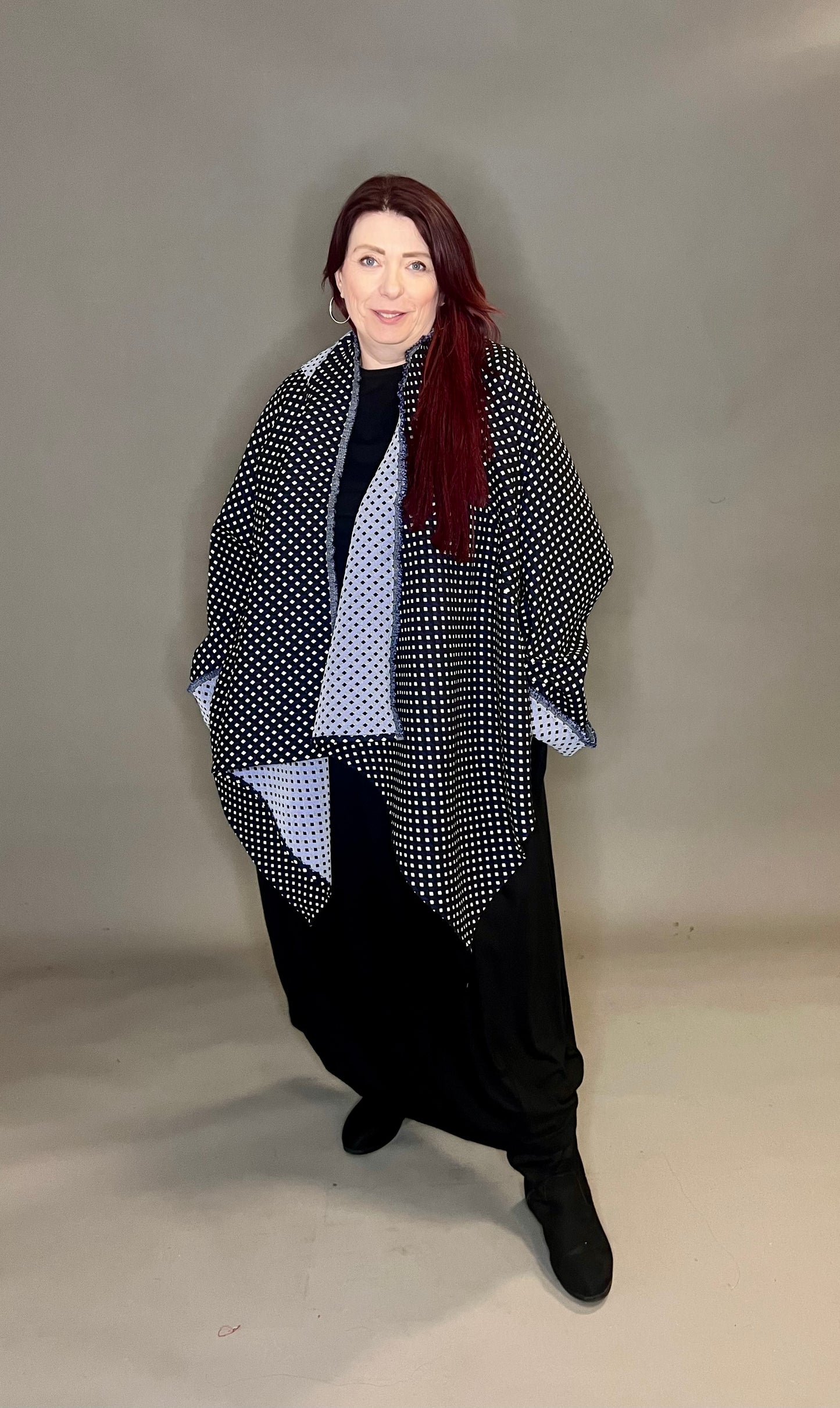 Terry Macey Tokyo Jacket in Pale Blue and Black