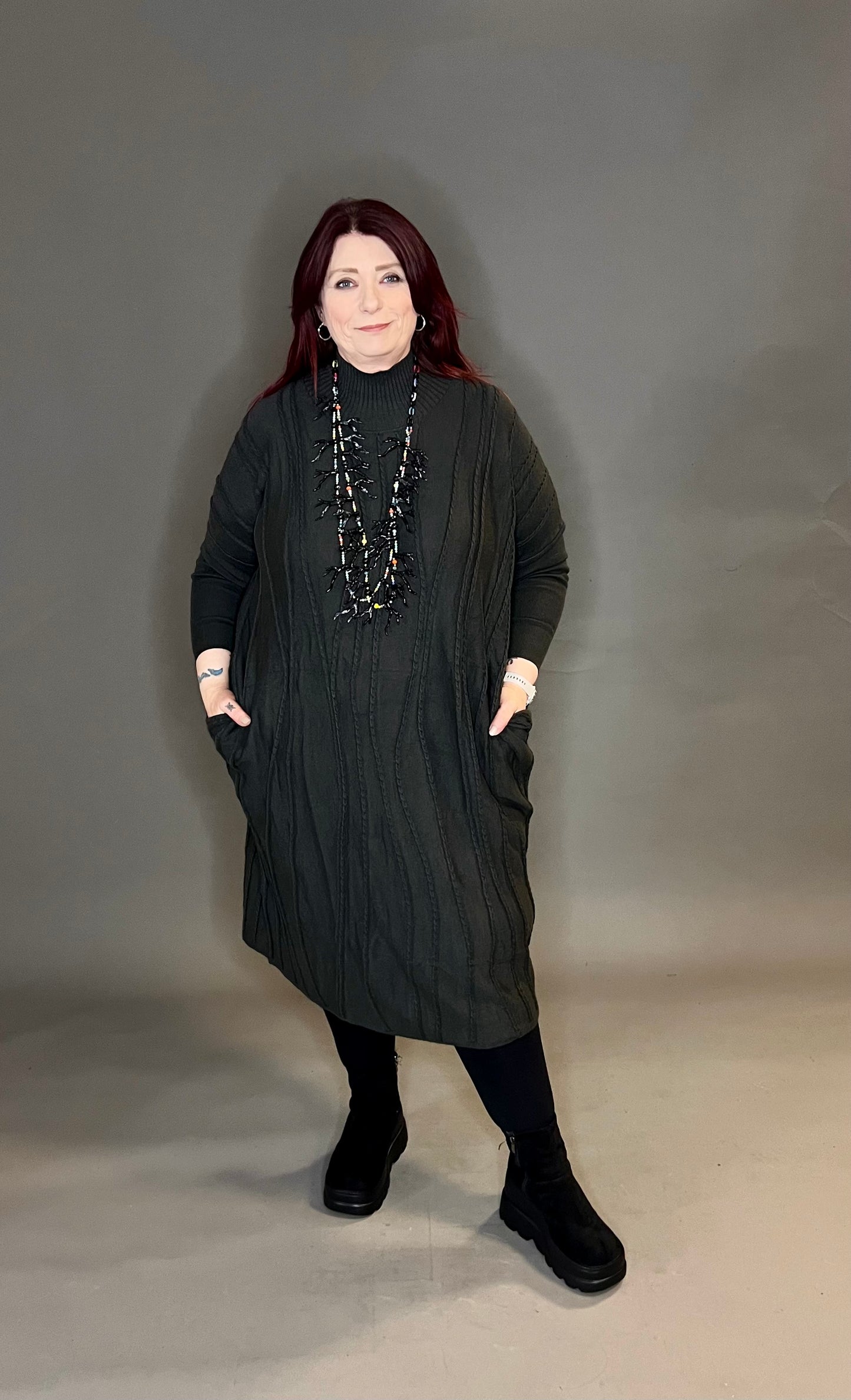 ID Clothing Textured Knit Dress