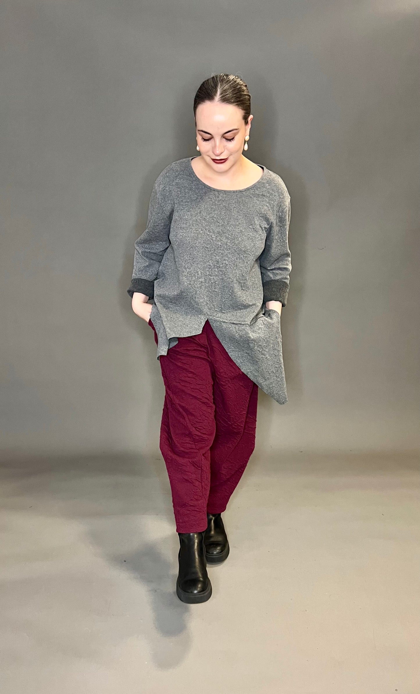 ID Clothing Textured Fabric Cocoon Trousers (colour options available)