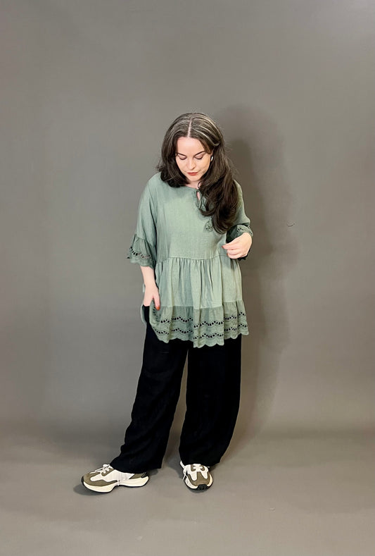 Love My Fashions Lace Hem Top