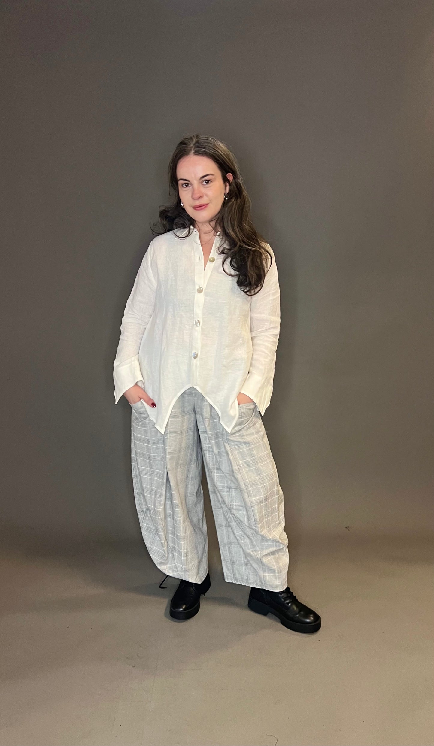 Terry Macey Turin Trousers in Grey Check