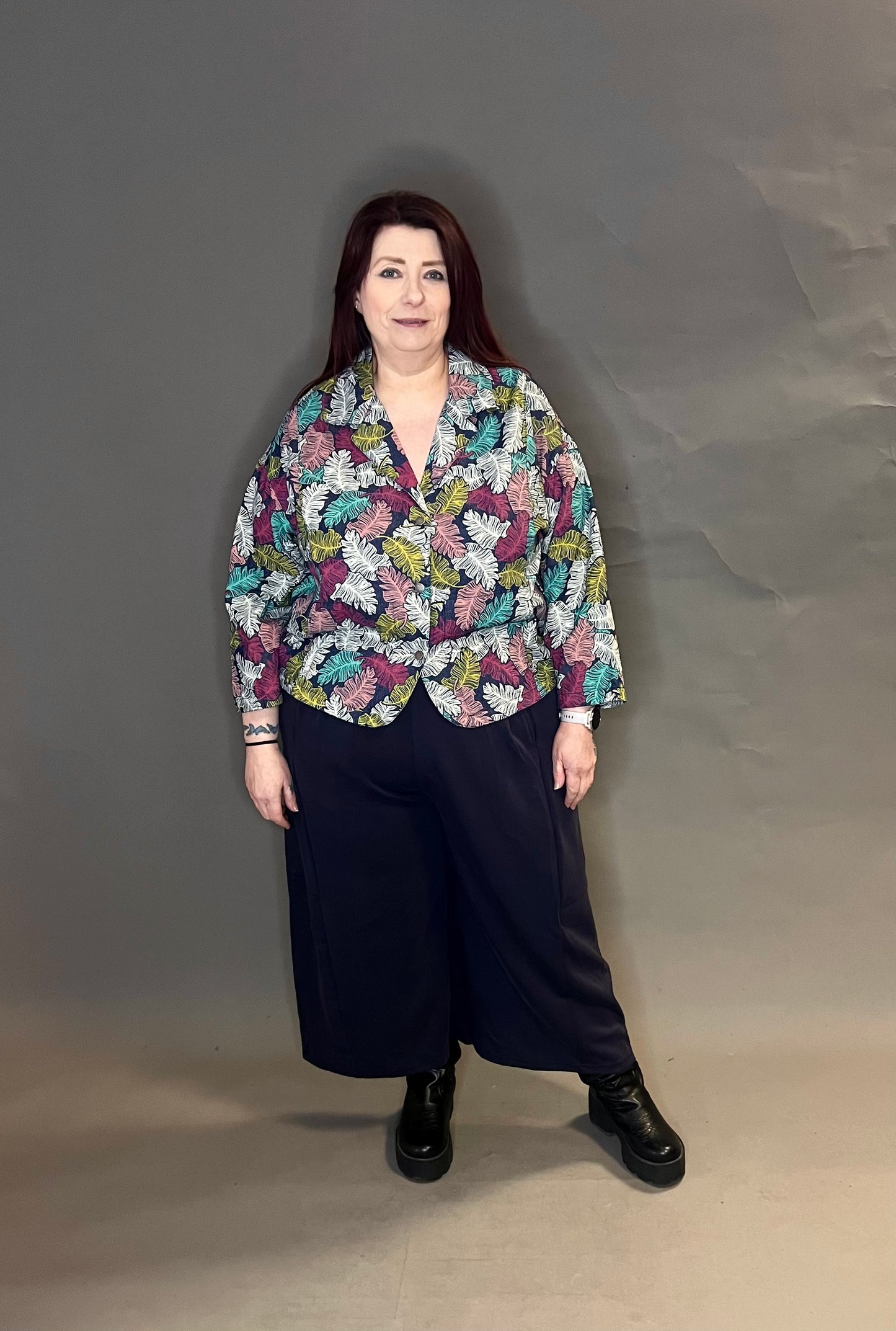 Bella Blue Leaf Print Jacket