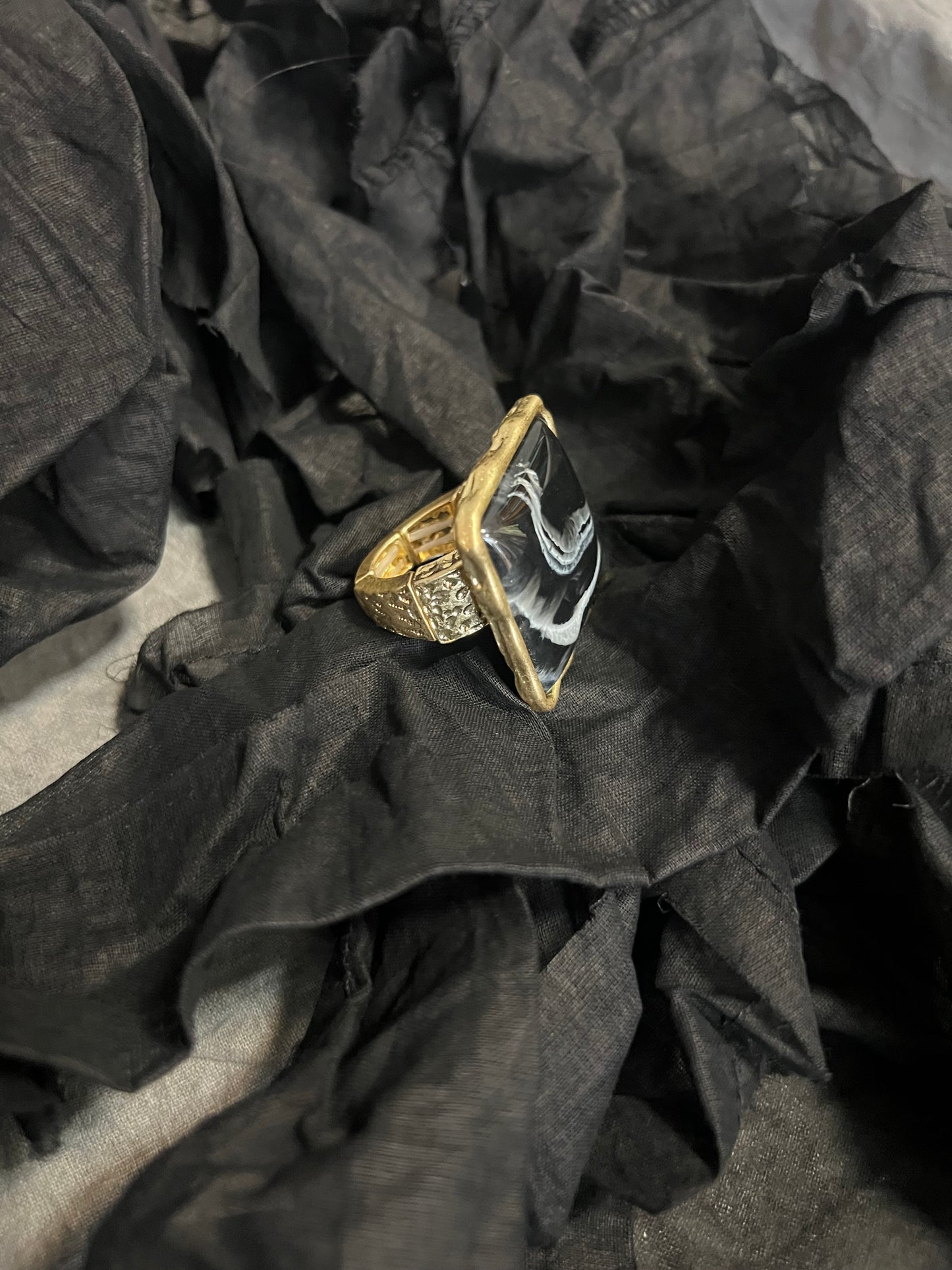 Provocation Large Black Square Ring