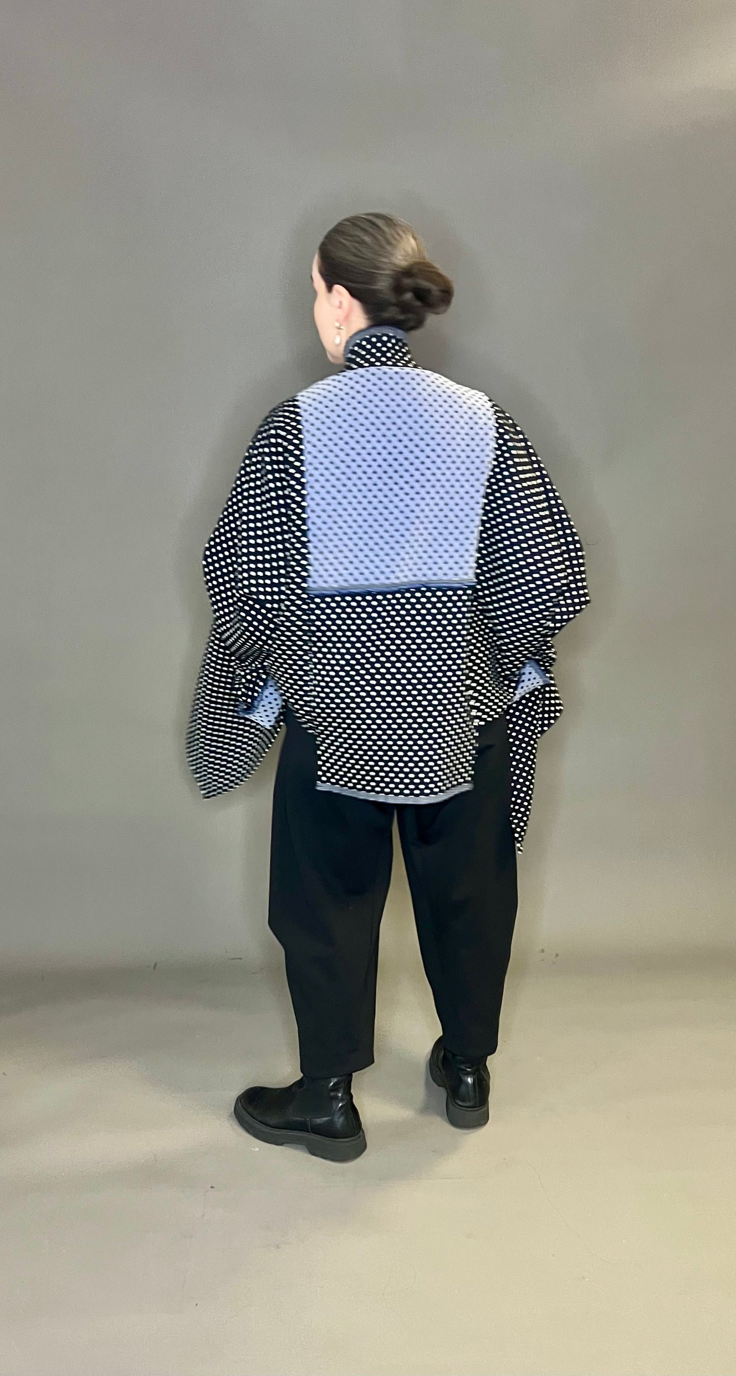 Terry Macey Tokyo Jacket in Pale Blue and Black
