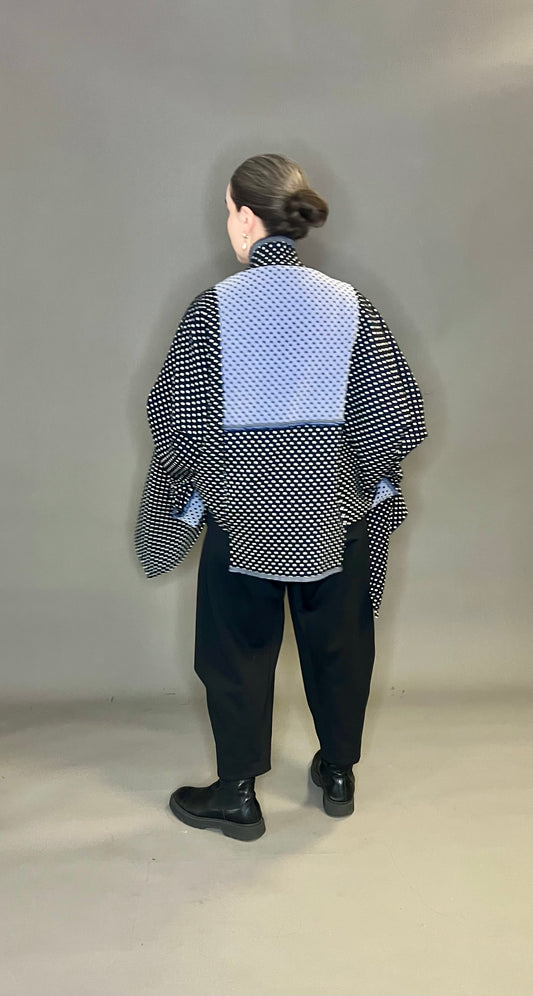 Terry Macey Tokyo Jacket in Pale Blue and Black