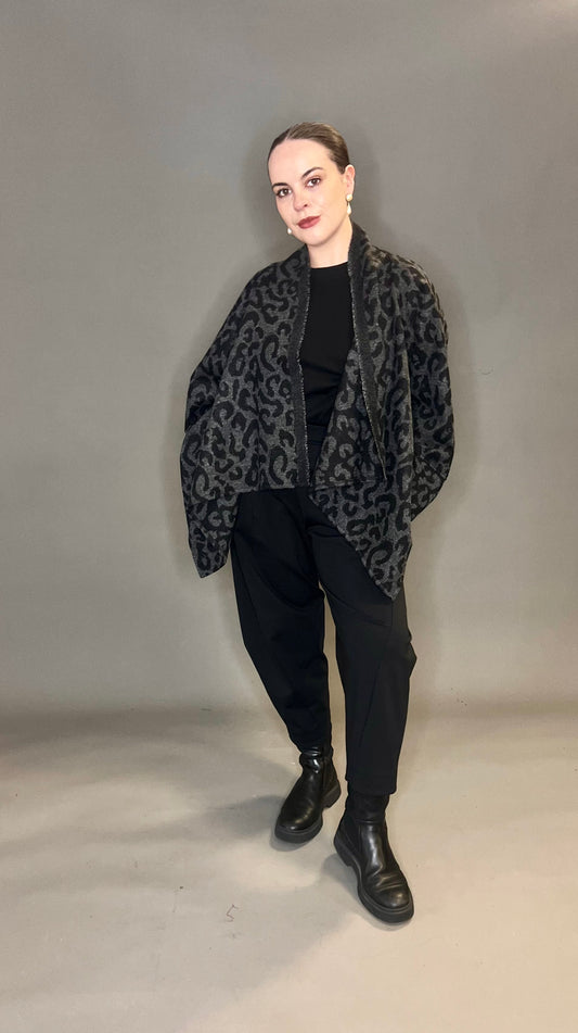 Terry Macey Tokyo Jacket in Grey Leopard Print