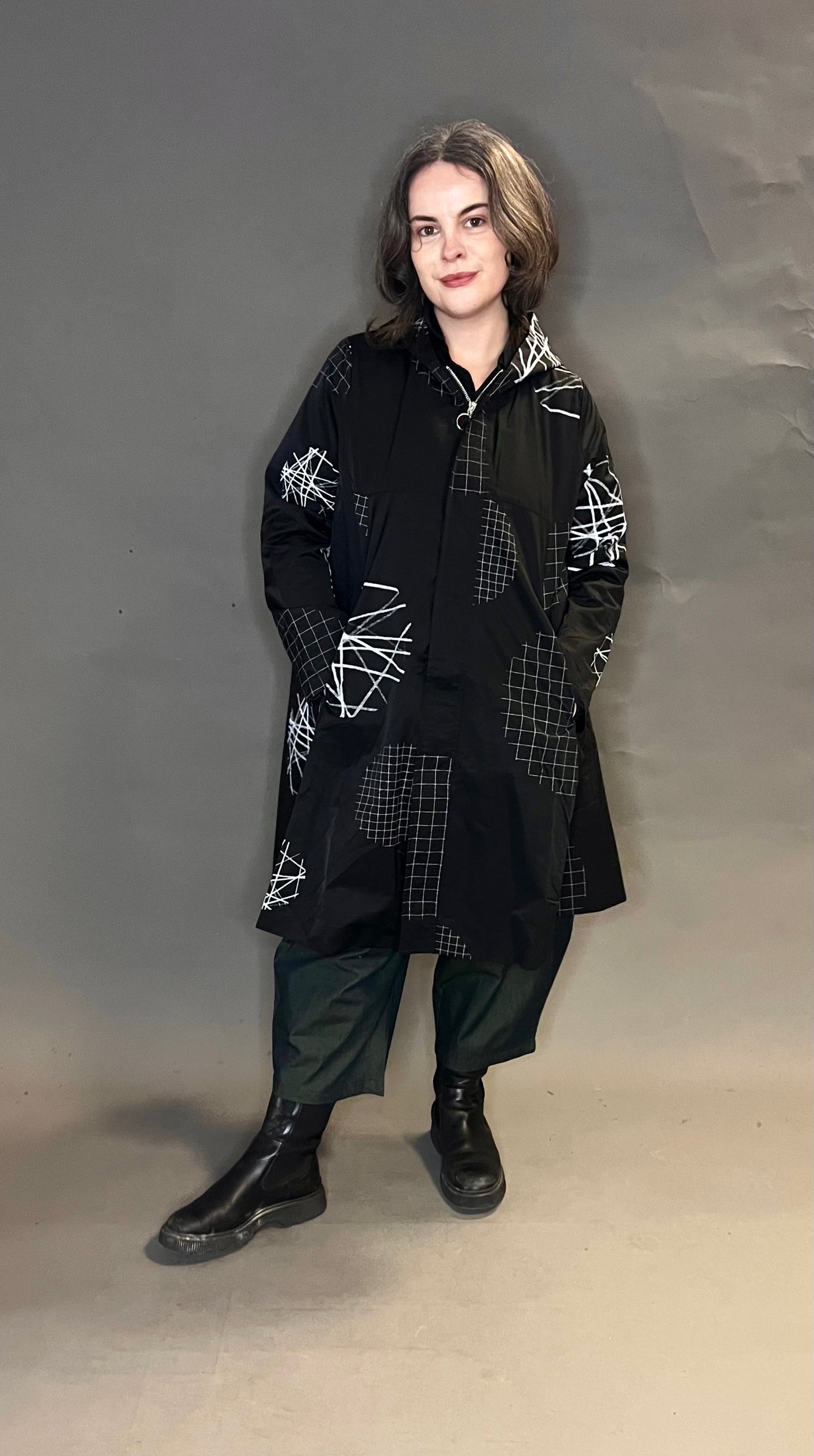 Bella Blue A-Line Jacket with Hood