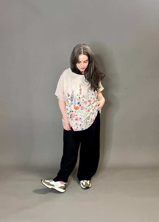 Love My Fashions Flowery Linen Top