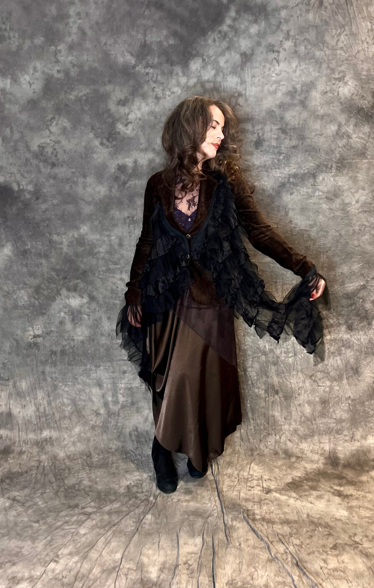 Provocation Blazer with Tulle Trim