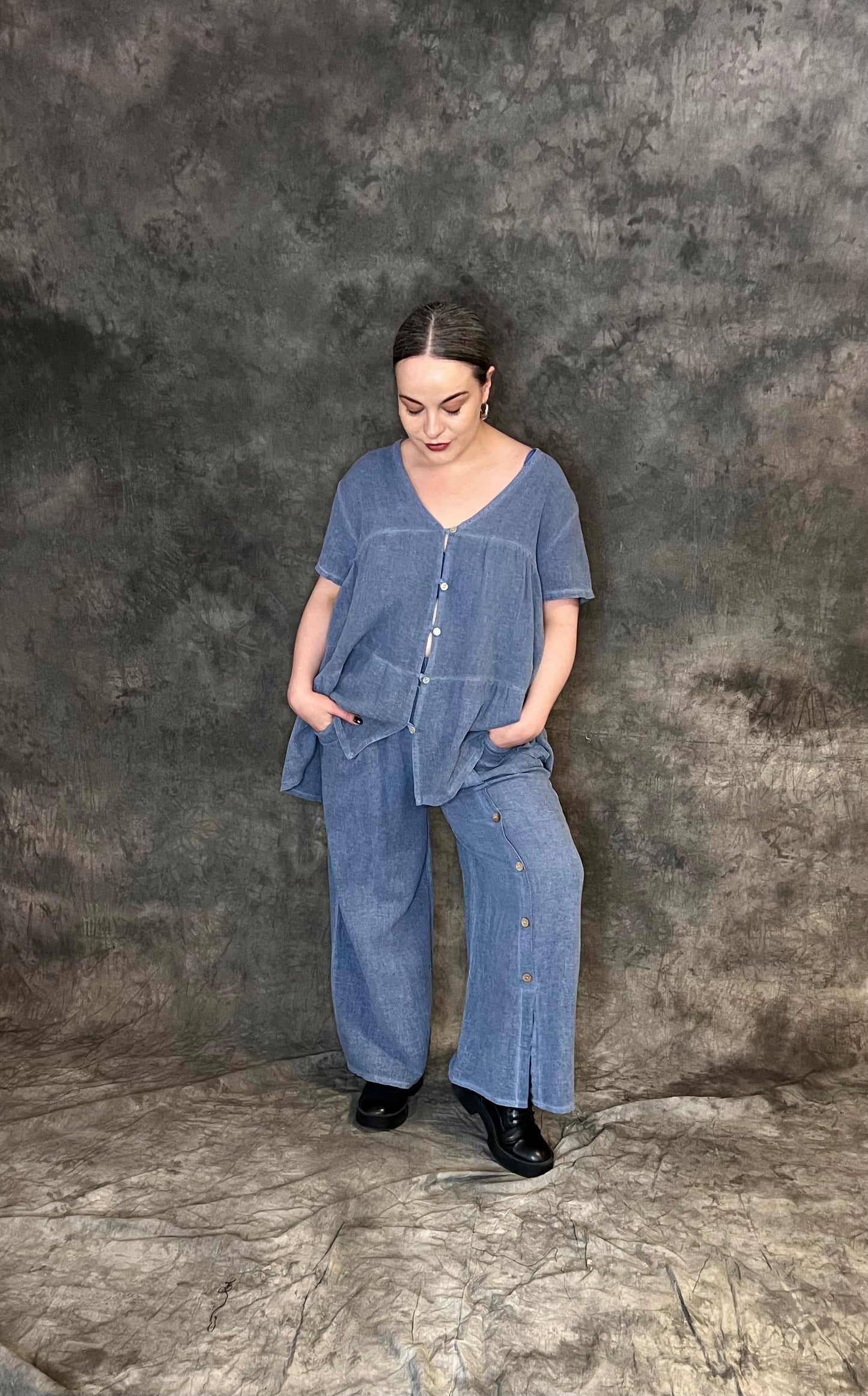Made In Italy Button Top (colour options available)
