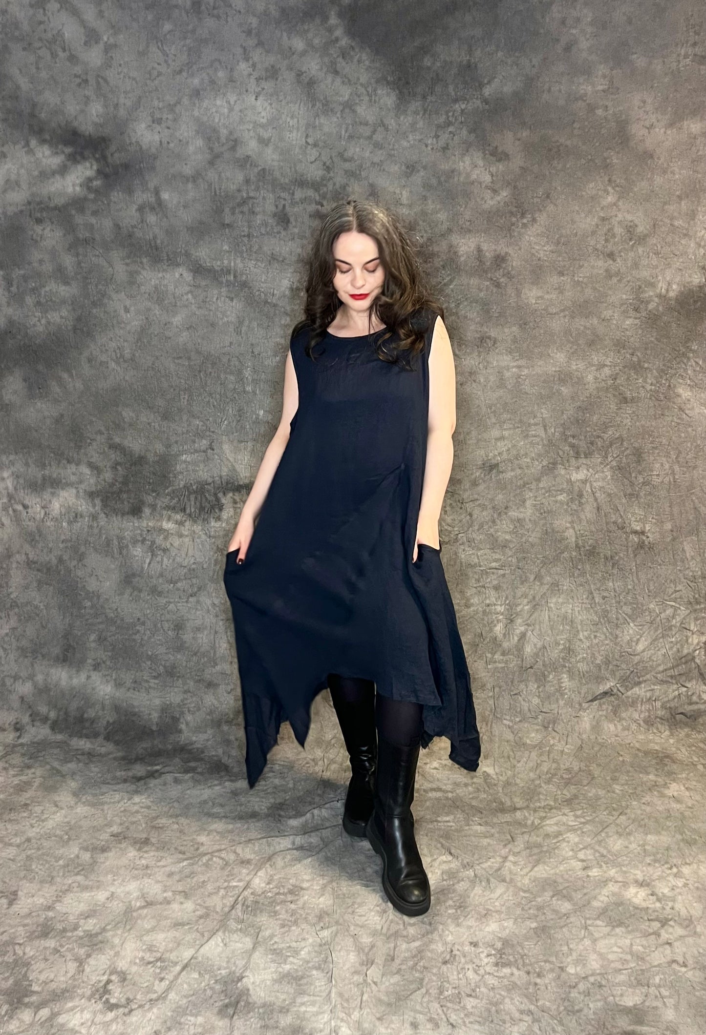 Provocation Uneven Hem Linen Dress (colour options available)