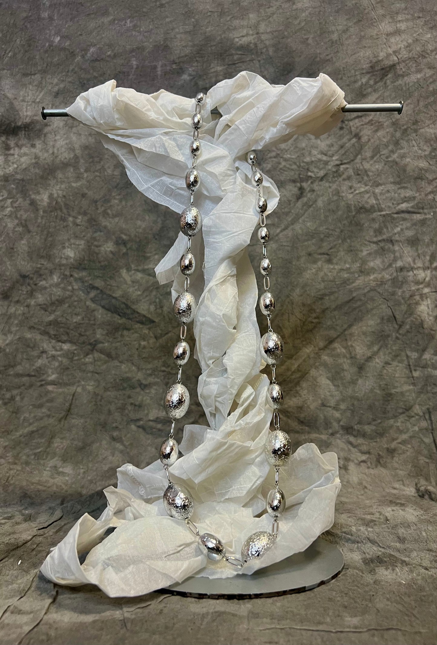 Provocation Long Silver Beads