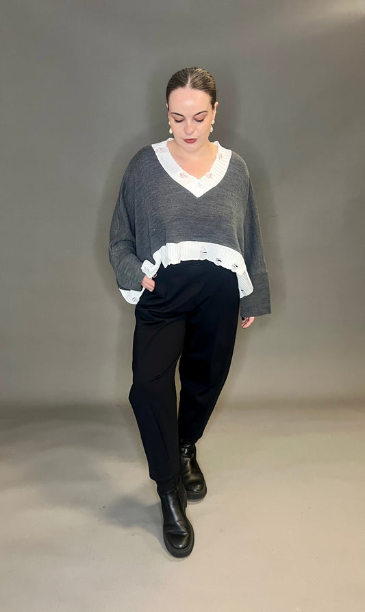 ID Clothing Boxy Top with V-Neck (colour options available)