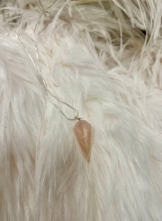 Rose Quartz Pendulum Pendants by Gill M (sizes available)