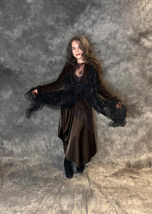 Provocation Blazer with Tulle Trim
