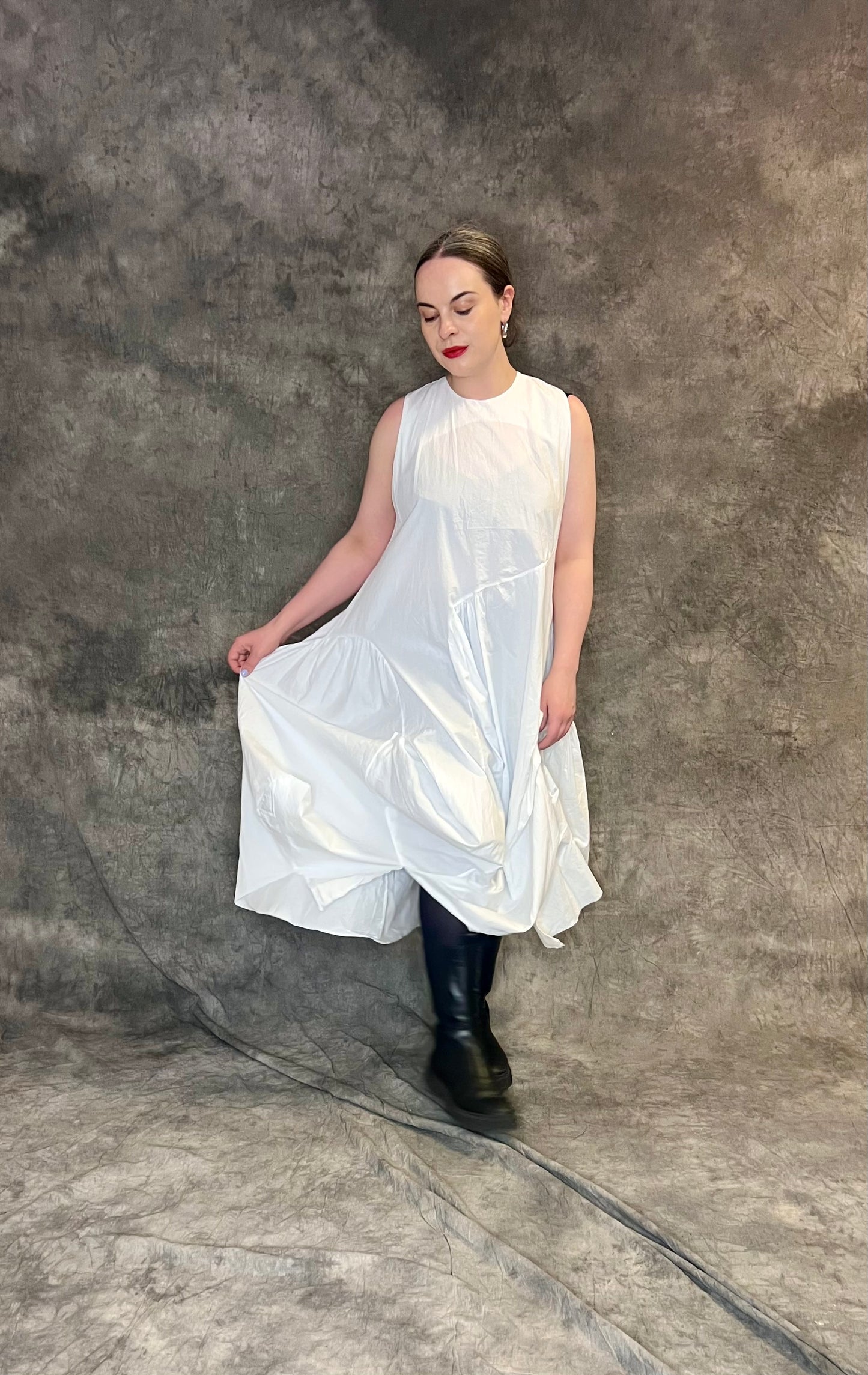 Provocation Short Sleeved Dress with Ruched Hem (colour options available)