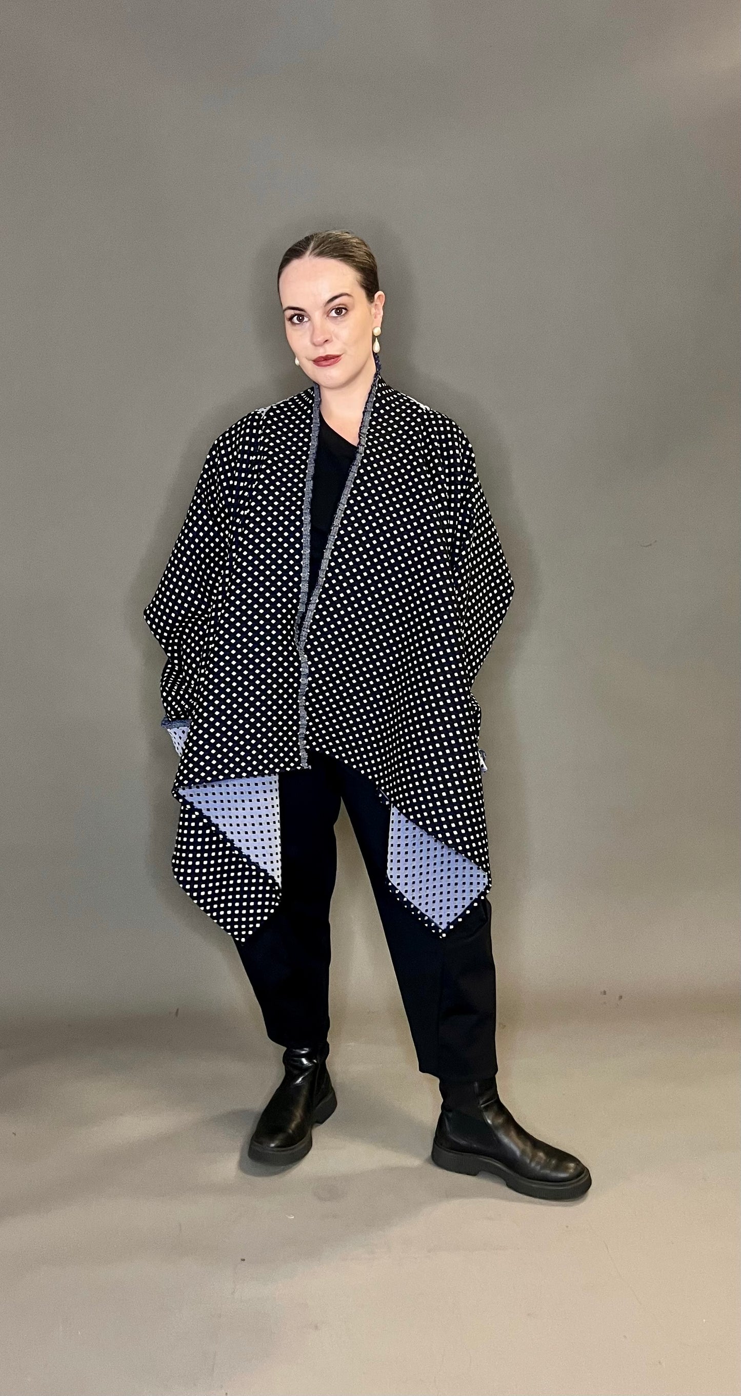 Terry Macey Tokyo Jacket in Pale Blue and Black
