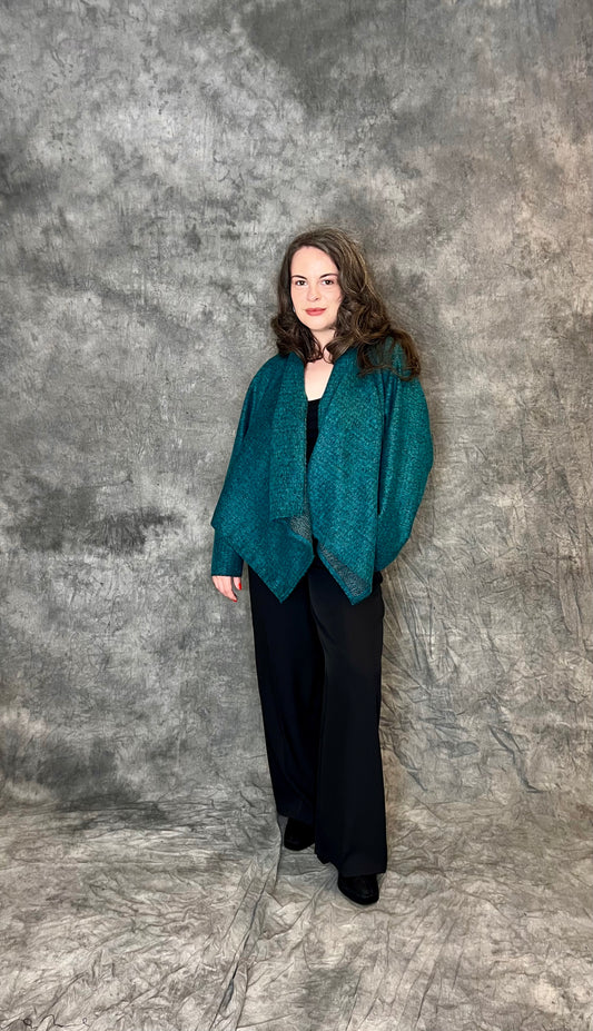 Terry Macey Tokyo Jacket in Turquoise Wool