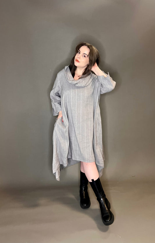 Terry Macey Paris Tunic in Grey Stripe