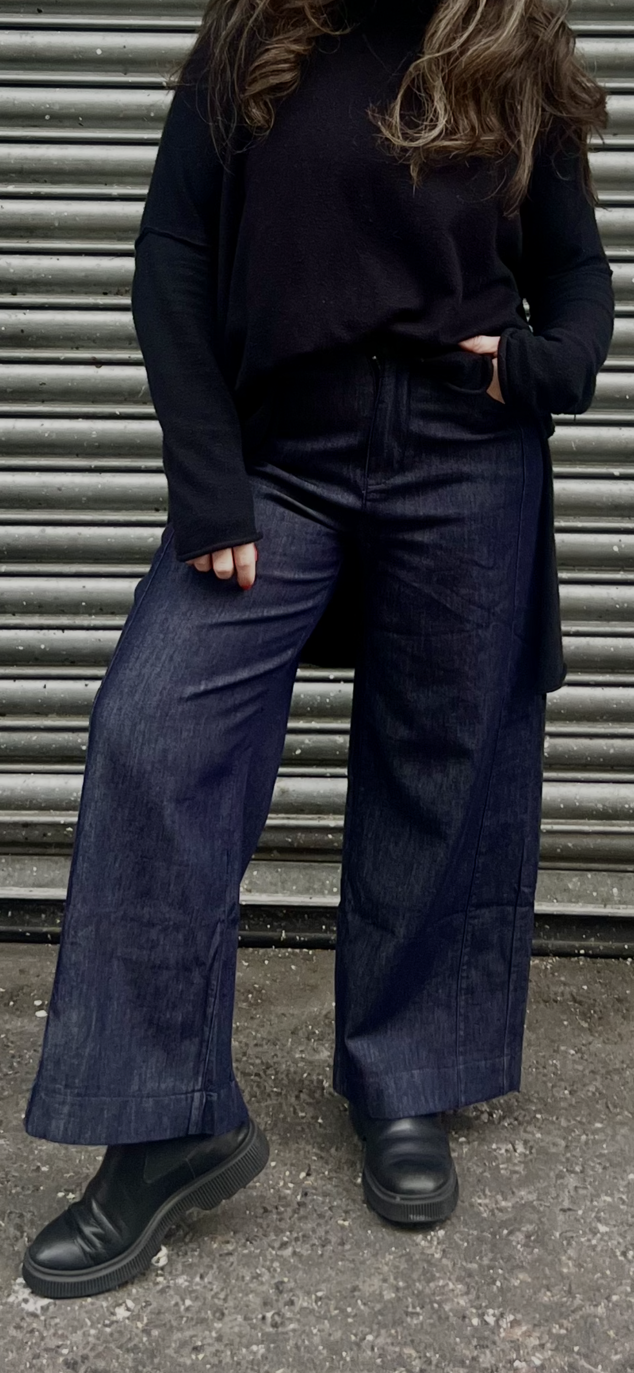 Belle Blue Fitted Straight Legged Jeans