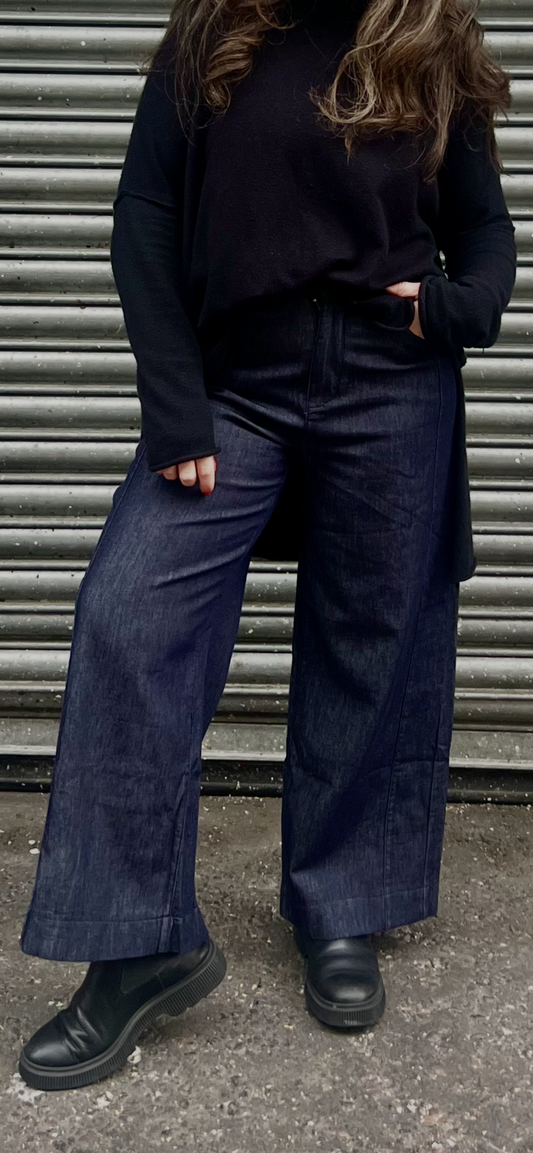 Belle Blue Fitted Straight Legged Jeans