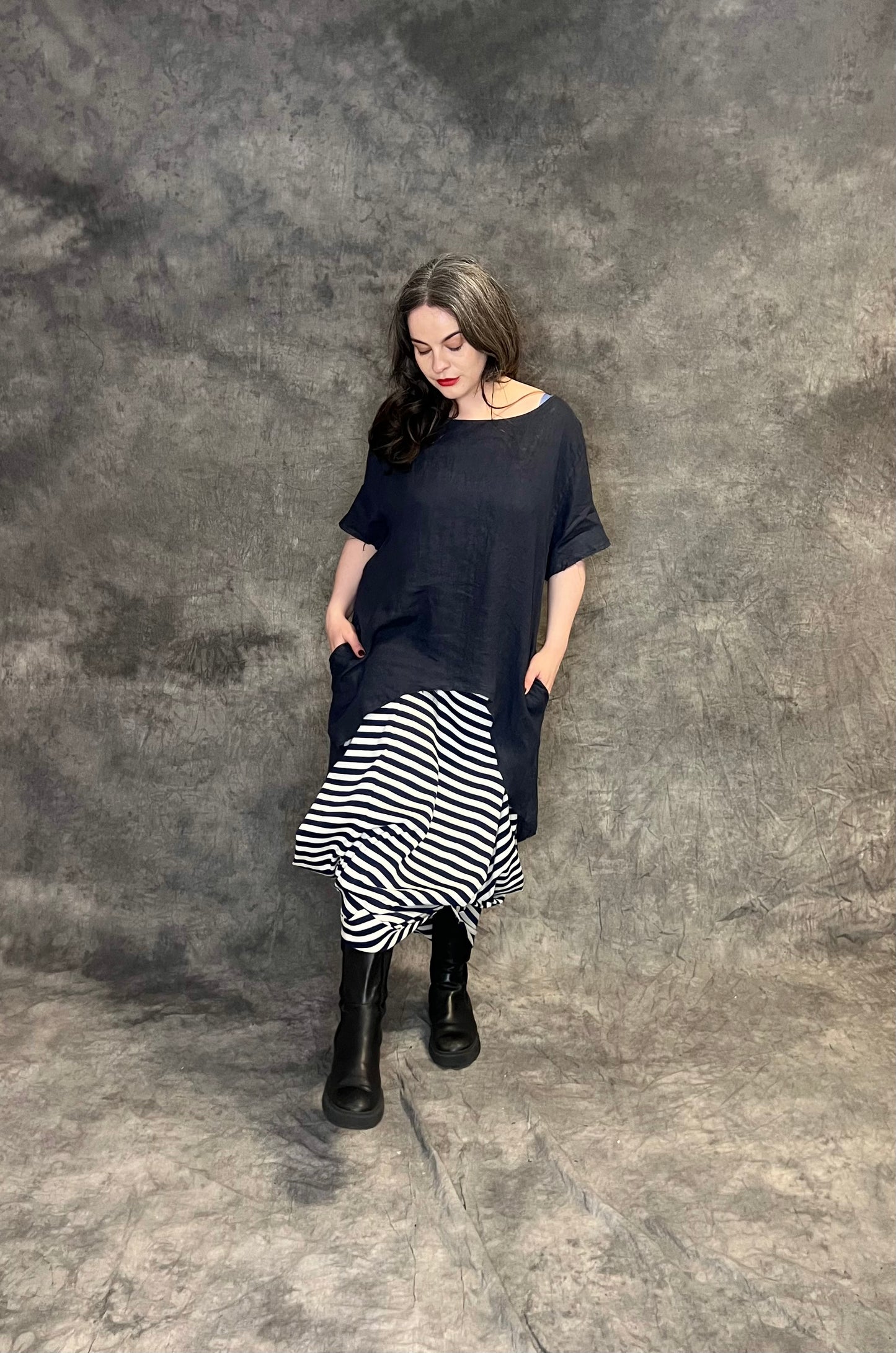 Provocation High/Low Linen Tunic with Back Detail (colour options available)