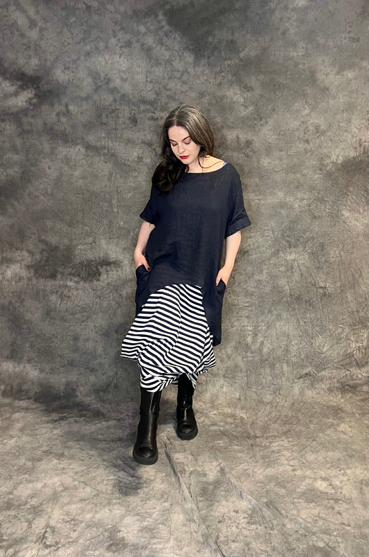Provocation High/Low Linen Tunic with Back Detail (colour options available)