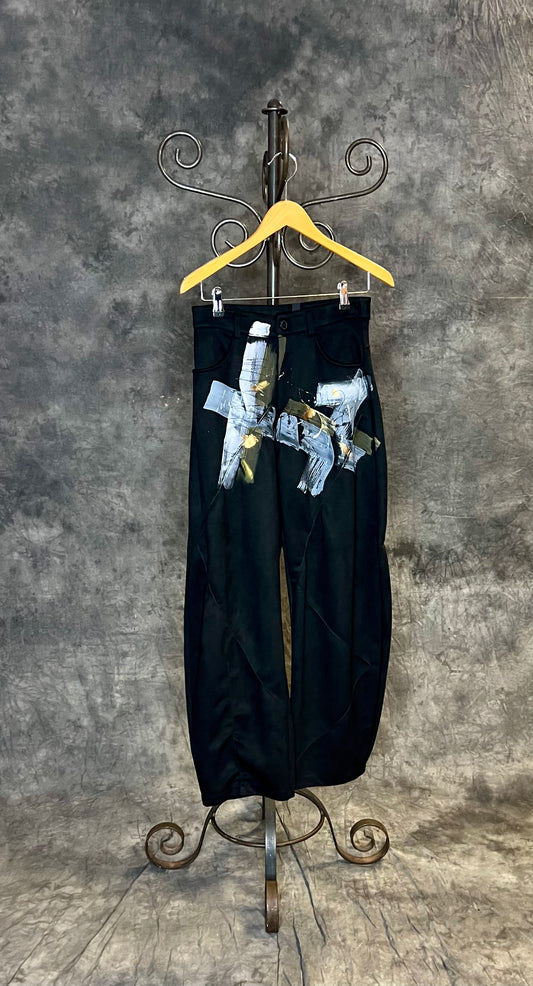 Provocation “Art Piece” Barrel Leg Trousers