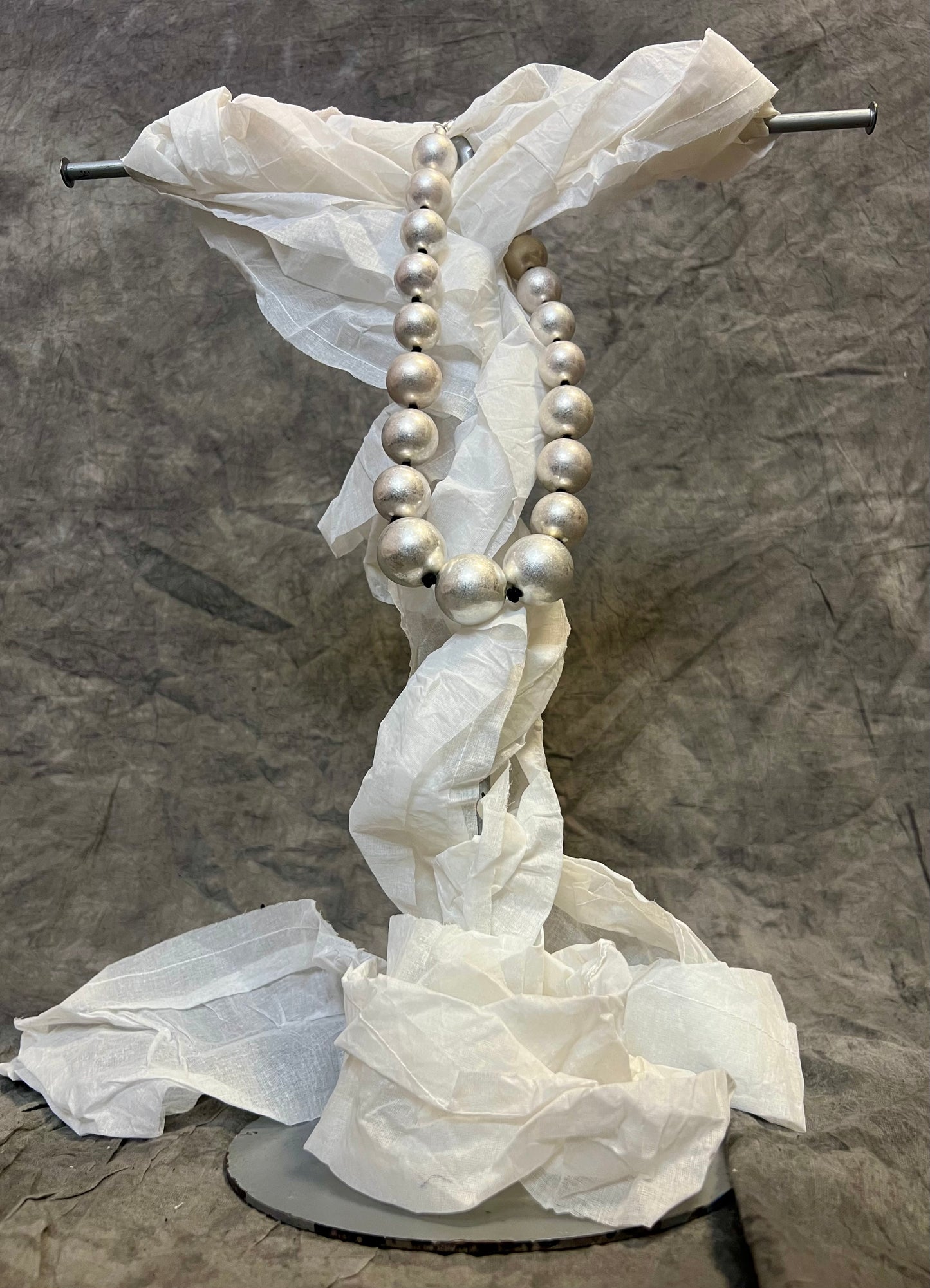 Provocation Short Big Silver Ball Necklace