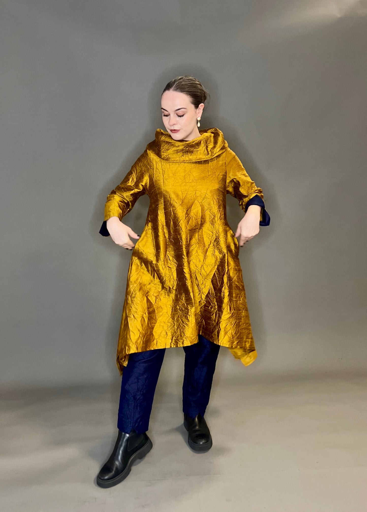 Terry Macey Paris Tunic in Gold Silk