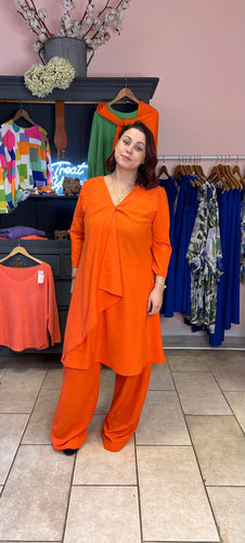 Out Of Xile Orange Princess Sleeve Drape Tunic