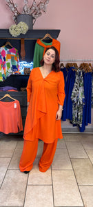 Out Of Xile Orange Princess Sleeve Drape Tunic