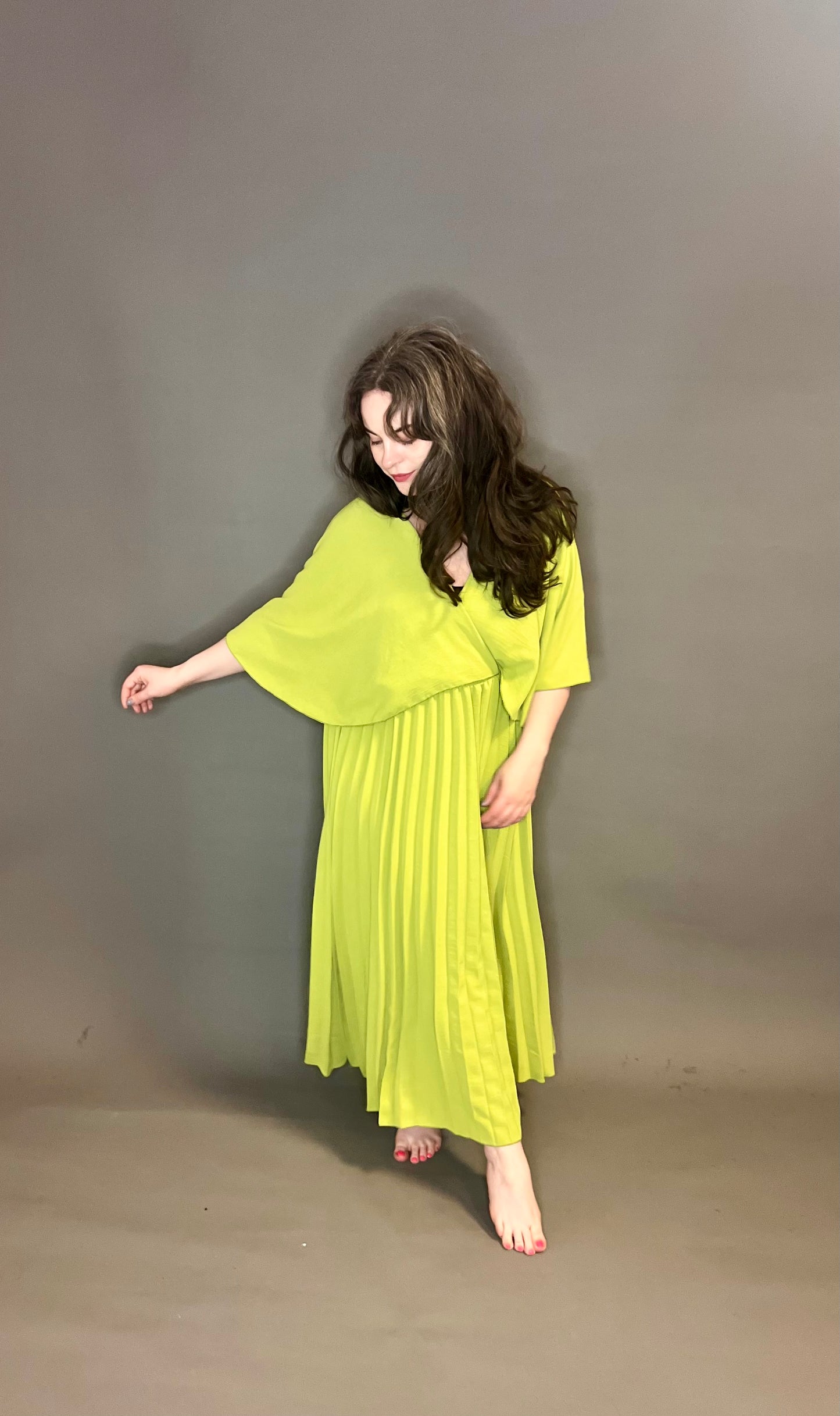 Love My Fashions Pleated Shawl Dress