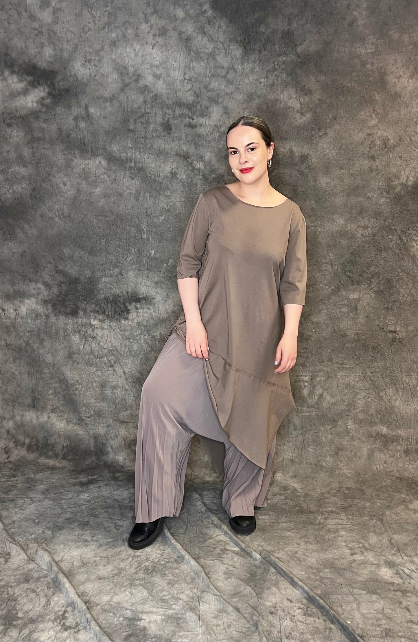 Provocation A-Symmetric Tee with Ruching (colour options available)