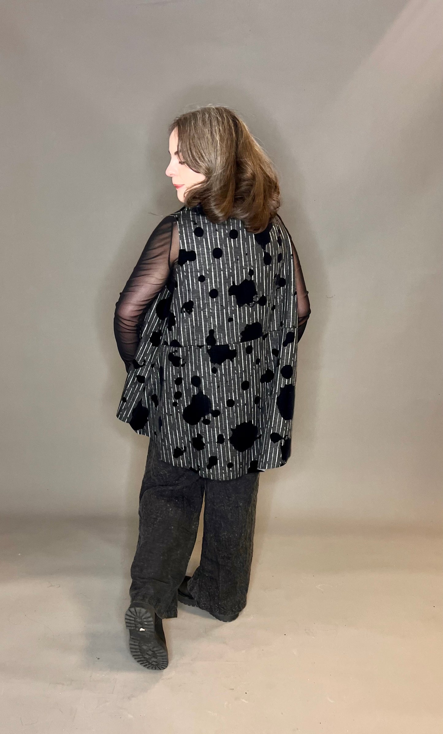 ID Clothing Black and Striped Over Top