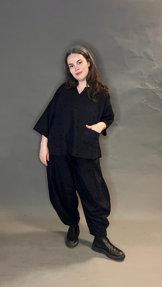 Bella Blue Textured Fabric Loose Tee