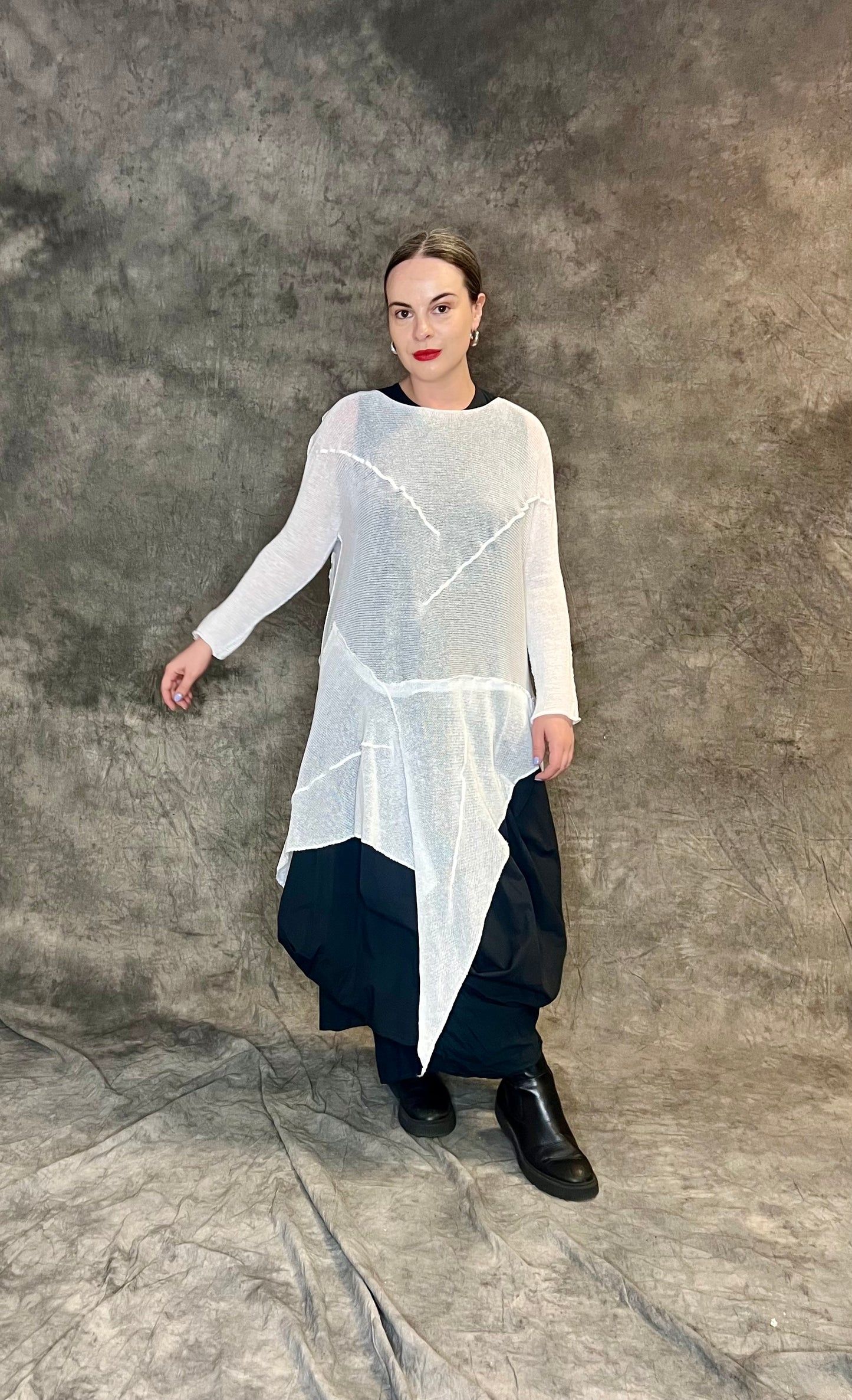 Provocation Uneven Hem Knit Tunic (colour options available)