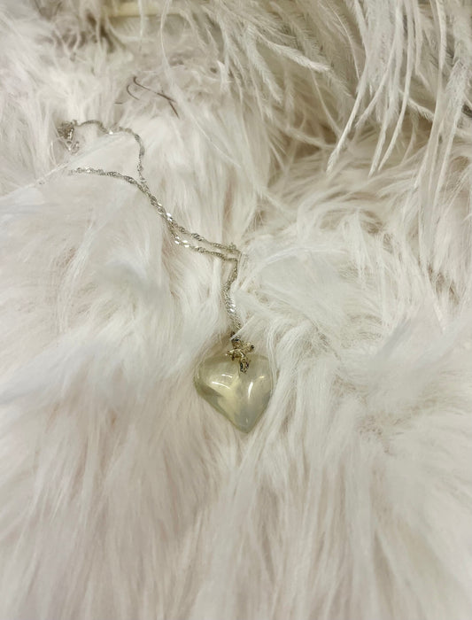 Opalite Heart Pendant Necklaces by Gill M