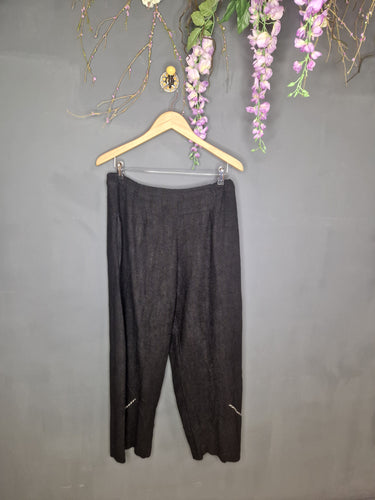 Another Girls Treasure, Terry Macey Black Linen Trousers.