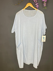 New Collection Cotton Tunic Dress, in Duck Egg Blue.